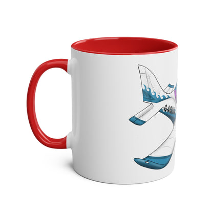 EV97 Eurostar Aqua Club Two-Tone Coffee Mugs, 11oz - Funky Aviation