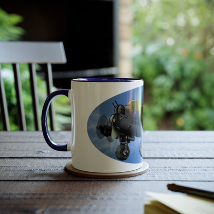 Lancaster Bomber Two-Tone Coffee Mugs, 11oz - Funky Aviation