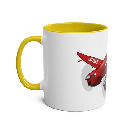 Comet Racer Two-Tone Coffee Mugs, 11oz - Funky Aviation