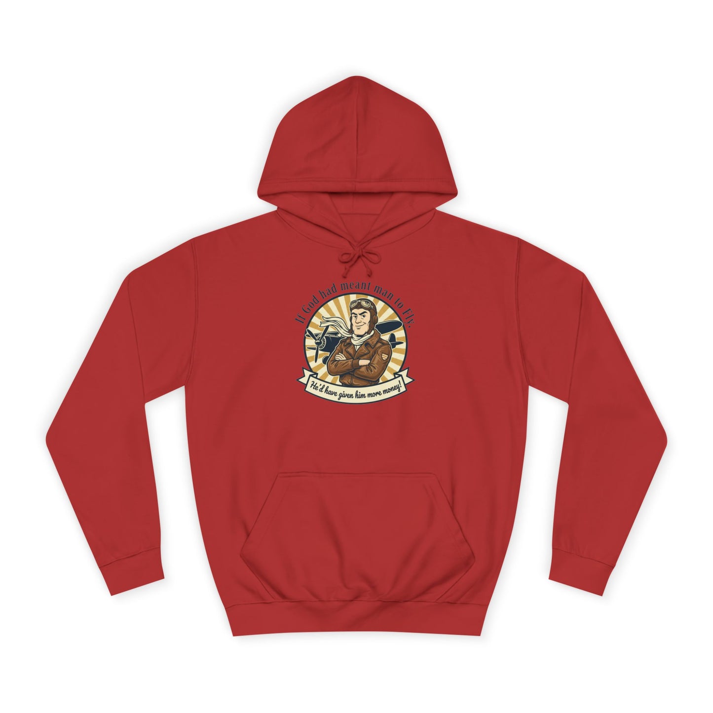 Aviator Retro College Hoodie — “I’ll Save You From The Storm” Vintage Pilot Graphic