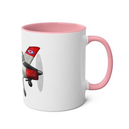 Chipmunk Tailwheel Two-Tone Coffee Mugs, 11oz - Funky Aviation