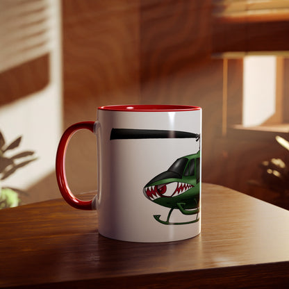 Huey Chopper Two-Tone Coffee Mugs, 11oz - Funky Aviation
