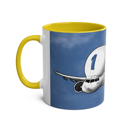 Beluga Airbus Cartoon Two-Tone Coffee Mugs, 11oz - Funky Aviation