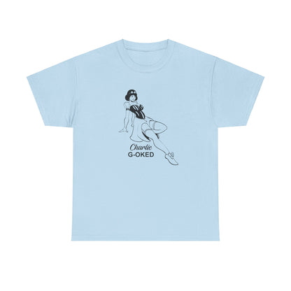 Cotton Tee - The Nose Art Cessna G-OKED Aircraft Cartoon Design