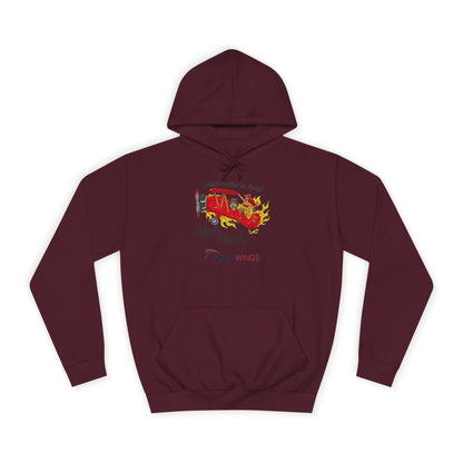 Vintage Red Airplane Hoodie — "Hell Yeah!" Graphic College Pullover