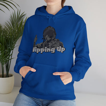 Nipping Up Fighter Pilot design Unisex Heavy Blend™ Hooded Sweatshirt - Funky Aviation