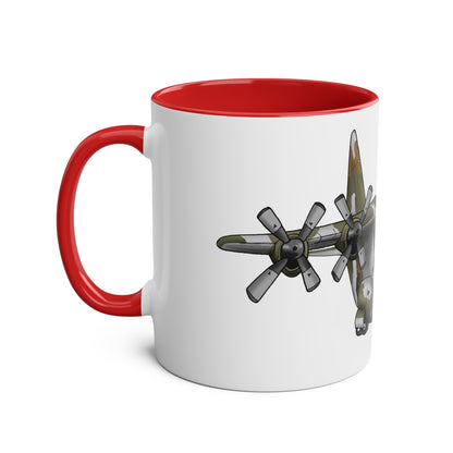 The Hercules Transport Aircraft Two-Tone Coffee Mugs, 11oz - Funky Aviation