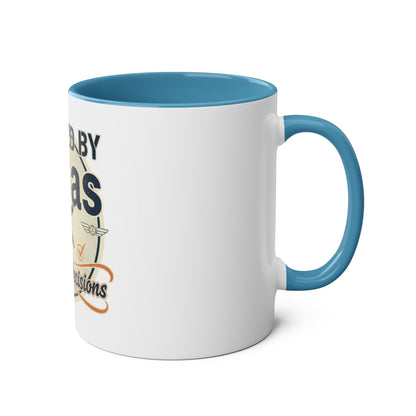 Aviator Coffee Mug — "Powered by AvGas and Bad Decisions" 11oz Two-Tone