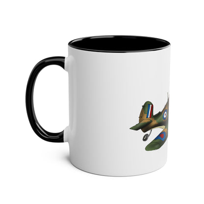 Tally Ho Spitfire Two-Tone Coffee Mugs, 11oz - Funky Aviation