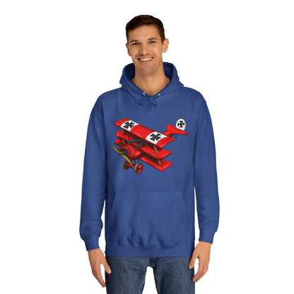 Red Baron Aircraft Design Unisex College Hoodie - Funky Aviation