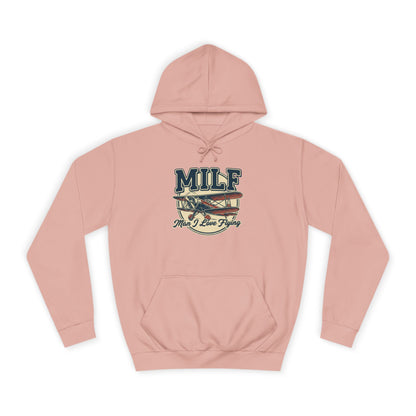 MILF Retro Flag Hoodie – Vintage Americana College Style