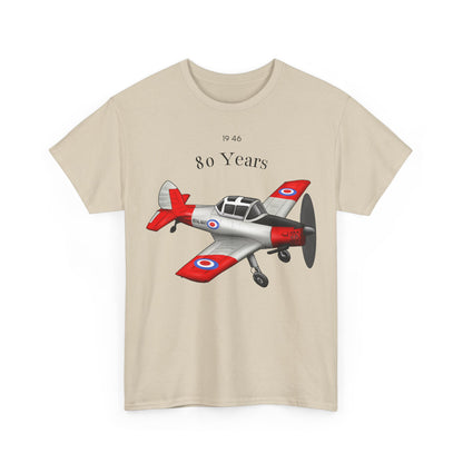 Chipmunk Vintage Airplane Tee — "80 Years" Commemorative Aviation Shirt