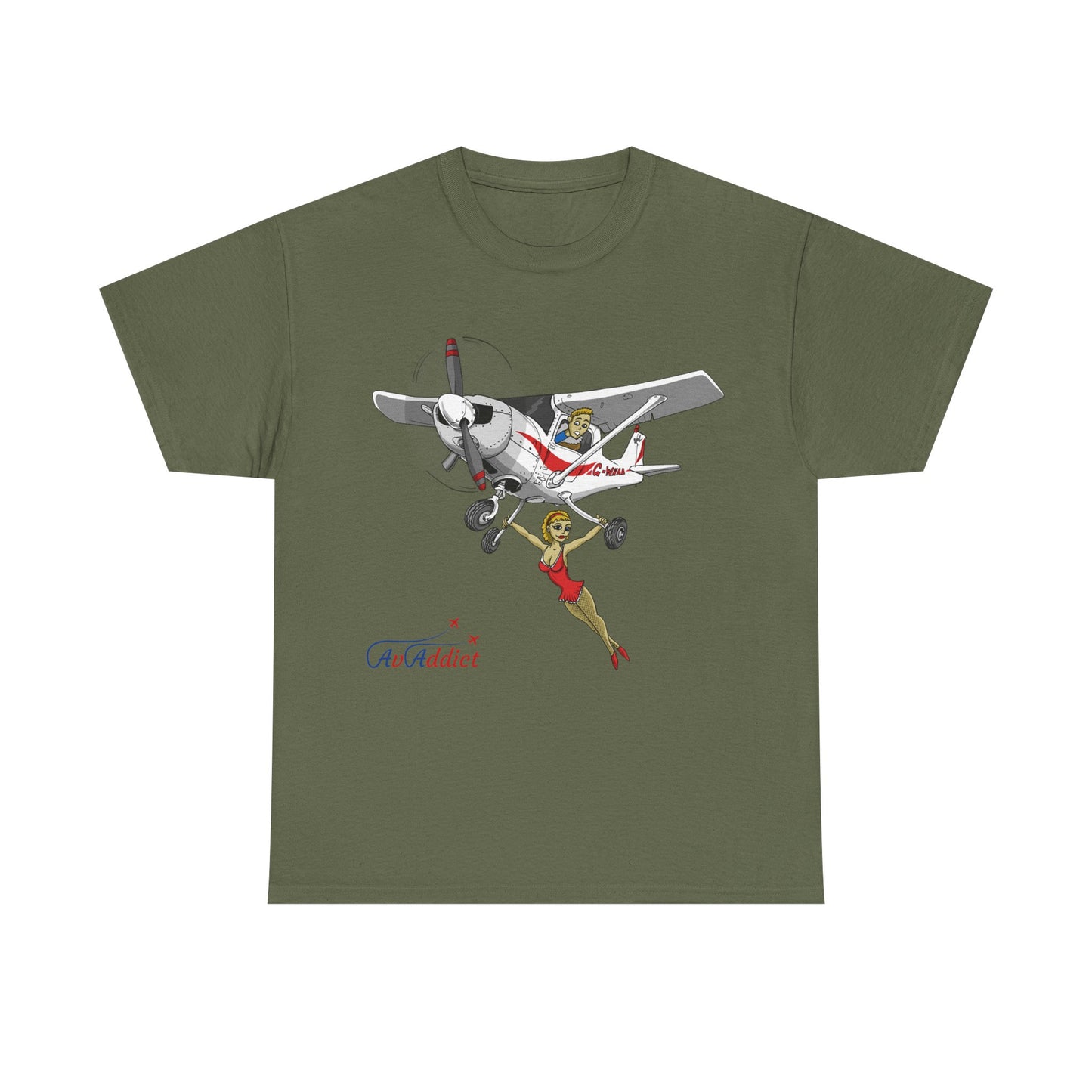 Cotton Tee Cessna Trapeze Artist Cartoon Print
