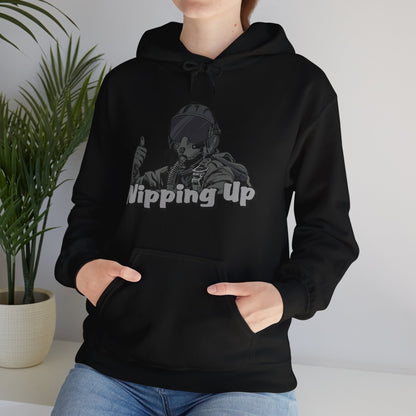Nipping Up Fighter Pilot design Unisex Heavy Blend™ Hooded Sweatshirt - Funky Aviation