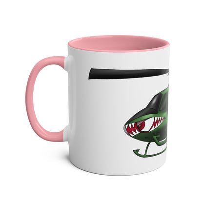Huey Chopper Two-Tone Coffee Mugs, 11oz - Funky Aviation
