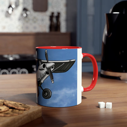 Super Cub STOL Design Two-Tone Coffee Mugs, 11oz - Funky Aviation