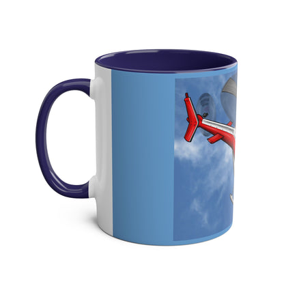 Bell Jet Ranger Helicopter Two-Tone Coffee Mugs, 11oz - Funky Aviation