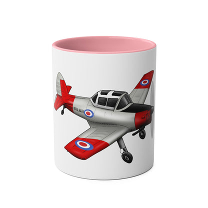 Chipmunk Tailwheel Two-Tone Coffee Mugs, 11oz - Funky Aviation