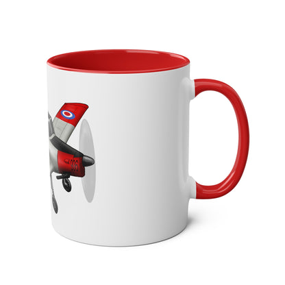 Chipmunk Tailwheel Two-Tone Coffee Mugs, 11oz - Funky Aviation