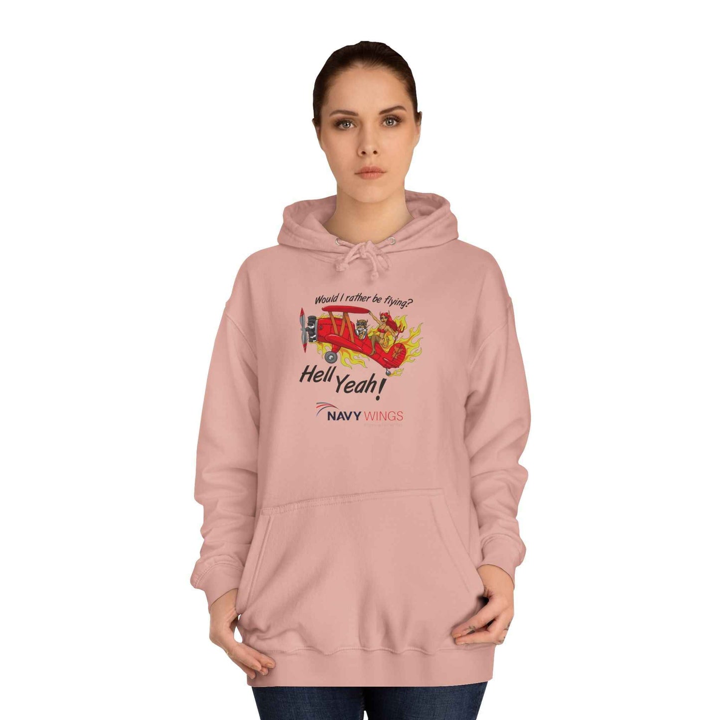 Vintage Red Airplane Hoodie — "Hell Yeah!" Graphic College Pullover