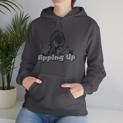 Nipping Up Fighter Pilot design Unisex Heavy Blend™ Hooded Sweatshirt - Funky Aviation