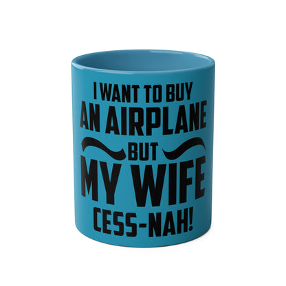 Cess-Nah Slogan Two-Tone Coffee Mugs, 11oz - Funky Aviation
