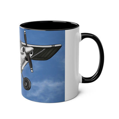 Super Cub STOL Design Two-Tone Coffee Mugs, 11oz - Funky Aviation