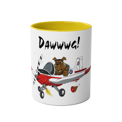 Bulldog Aerobatic Trainer Two-Tone Coffee Mugs, 11oz - Funky Aviation