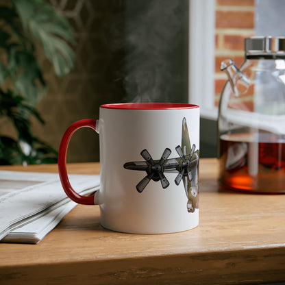 The Hercules Transport Aircraft Two-Tone Coffee Mugs, 11oz - Funky Aviation