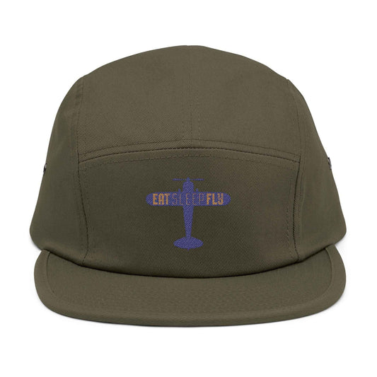 Embroidered "EAT SLEEP FLY" Racing 5-Panel Cap