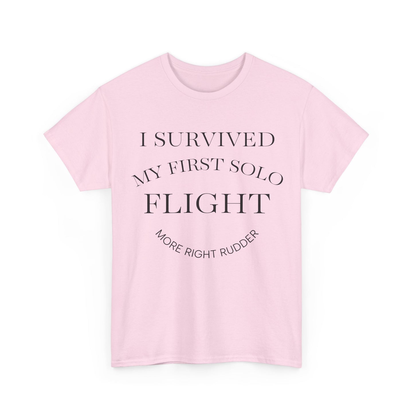 I Survived My First Solo Flight Unisex Heavy Cotton Tee
