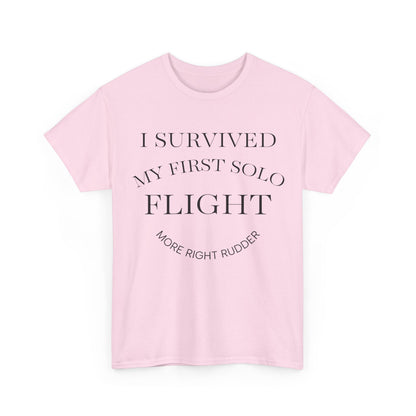 I Survived My First Solo Flight Unisex Heavy Cotton Tee