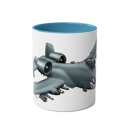 A10 Tankbuster Two-Tone Coffee Mugs, 11oz - Funky Aviation