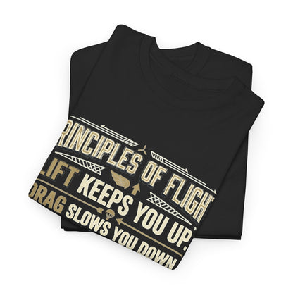 Pilot Instructor T‑Shirt — “Principles of Flight” Aviation Gift