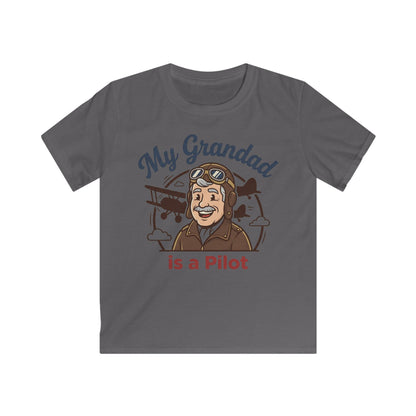 Kids Tee — "My Grandad Is a Pilot" Vintage Aviator T‑Shirt for Grandchildren