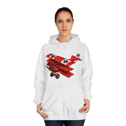 Red Baron Aircraft Design Unisex College Hoodie - Funky Aviation
