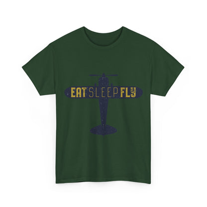 Eat Sleep Fly T-Shirt — Vintage Airplane Pilot Tee