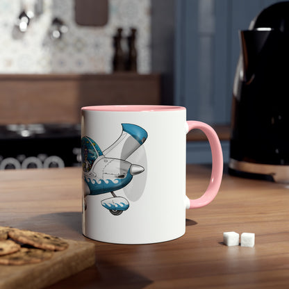 EV97 Eurostar Aqua Club Two-Tone Coffee Mugs, 11oz - Funky Aviation