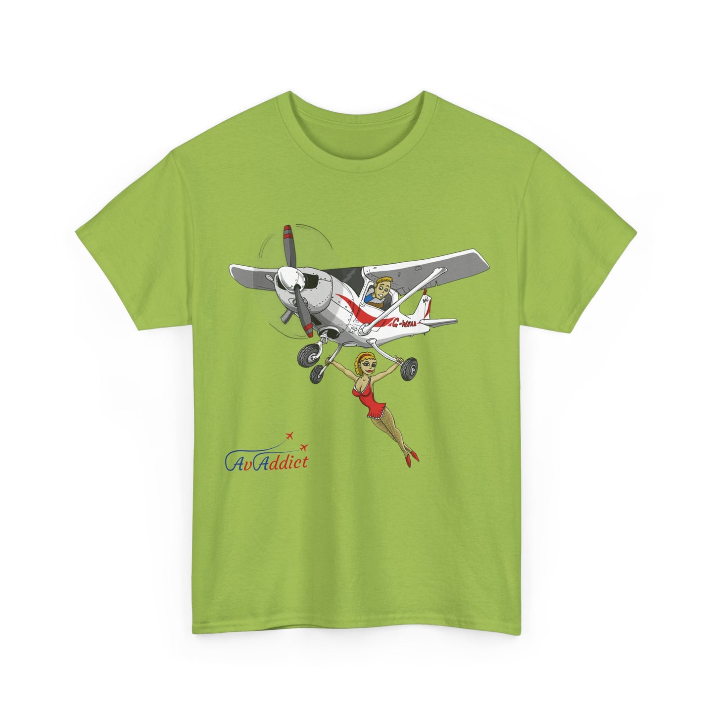 Cotton Tee Cessna Trapeze Artist Cartoon Print