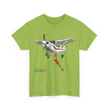 Cotton Tee Cessna Trapeze Artist Cartoon Print
