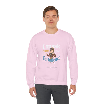 Aviation Crewneck Sweatshirt – "Fluent Turbulence" Vintage Pilot Graphic