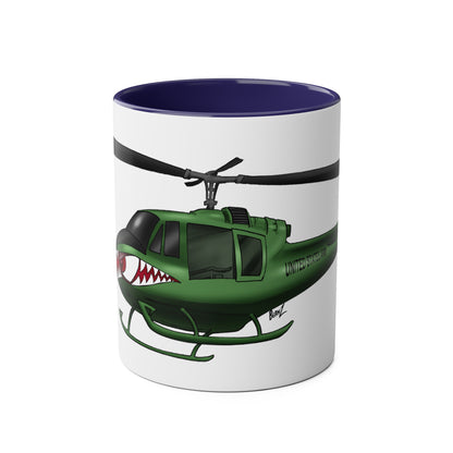 Huey Chopper Two-Tone Coffee Mugs, 11oz - Funky Aviation