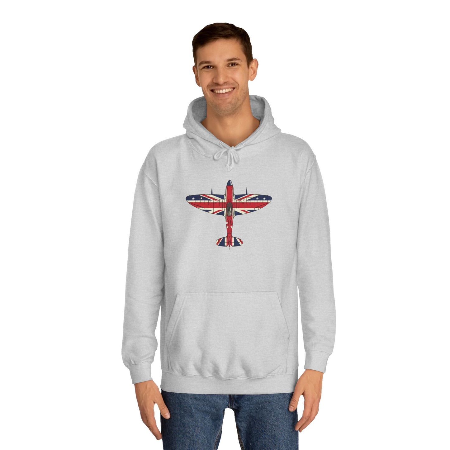 British Aviation Vintage Fighter Hoodie — Union Jack Graphic