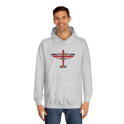 British Aviation Vintage Fighter Hoodie — Union Jack Graphic