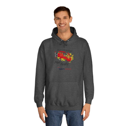 Vintage Red Airplane Hoodie — "Hell Yeah!" Graphic College Pullover