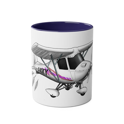 Coffee Mug - Microlight Ikarus C42 Feathers Cartoon Design