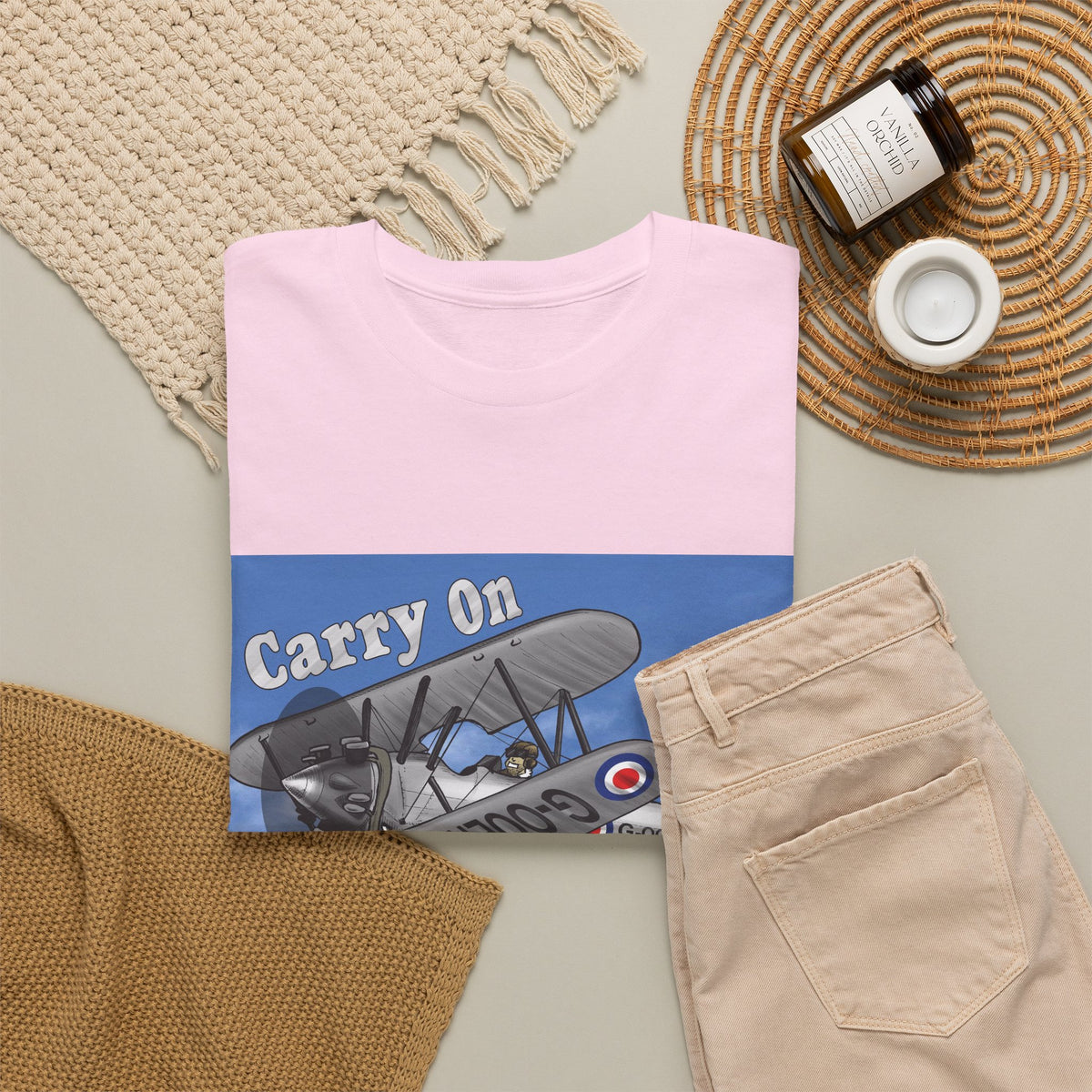 Carry On Flying Vintage Biplane Aviation T-Shirt
