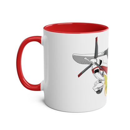 Cessna Bird Fryer Two-Tone Coffee Mugs, 11oz - Funky Aviation