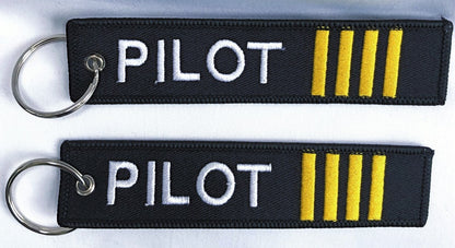 Pilot Embroidered Keyring - Funky Aviation