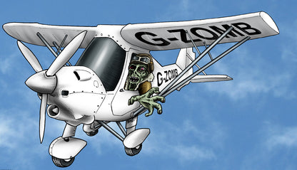 Ikarus C42  Zombie Pilot  T-Shirt - Funky Aviation